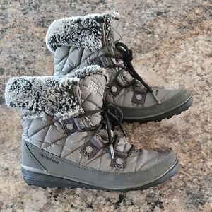 Size 6 Columbia Women's Gray Quilted‎ Waterproof 200g Insulated Winter Boots